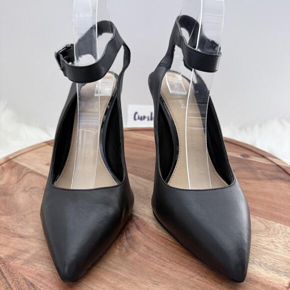 Gianni Bini Shoes Womens Size 9.5 Black Ankle Strap Stiletto Pumps Pointed Toe‎ - Picture 2 of 15